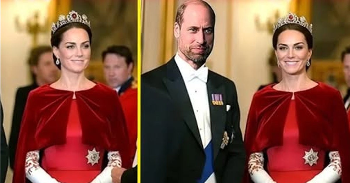OMG! Princess Catherine STUNS In A Customized Gown With A Tiara She Had Never Worn Before At State Banquet Made Windsor Breathe