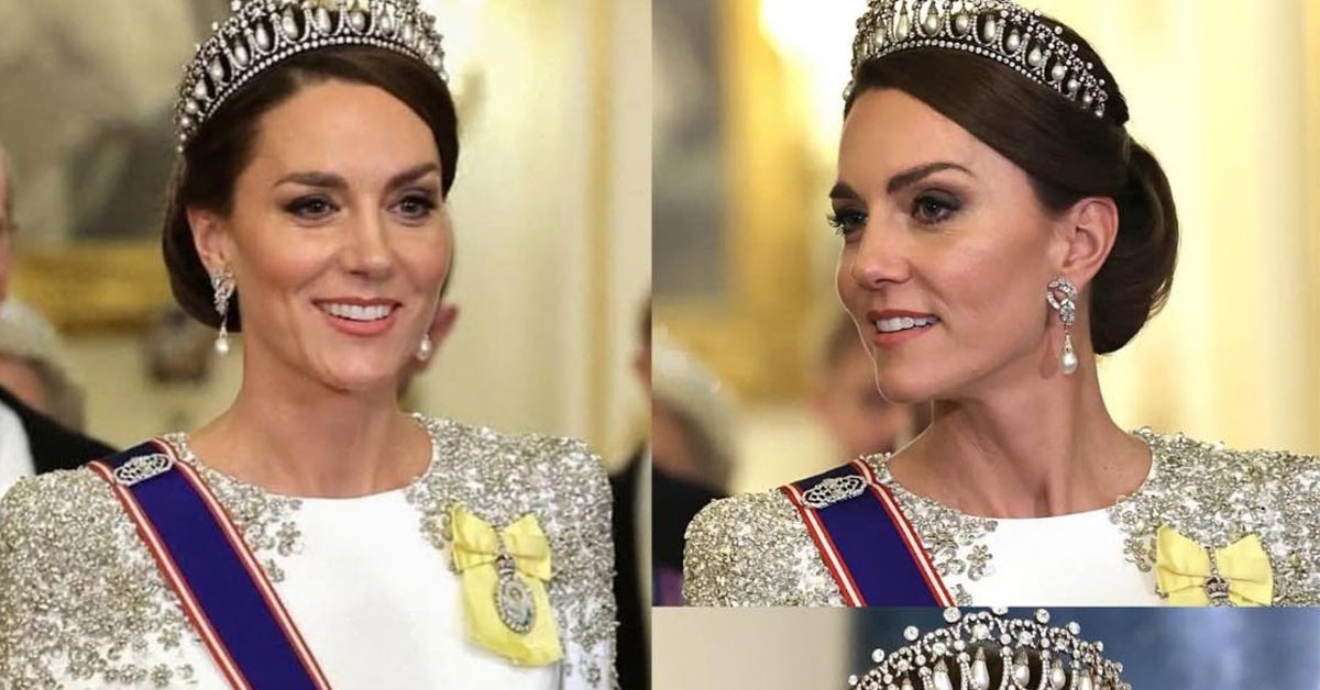 Kate Middleton Shines in the Lover's Knot Tiara and Princess Diana's Earrings
