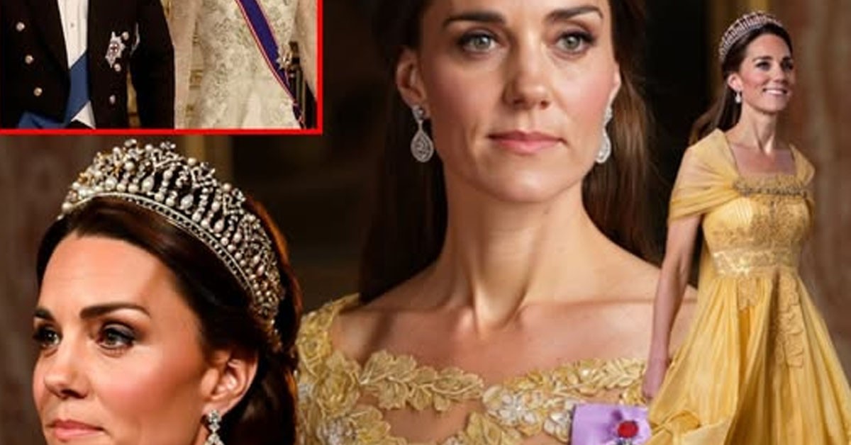 A Golden Vision of Royal Grace: Princess Catherine Shines Bright