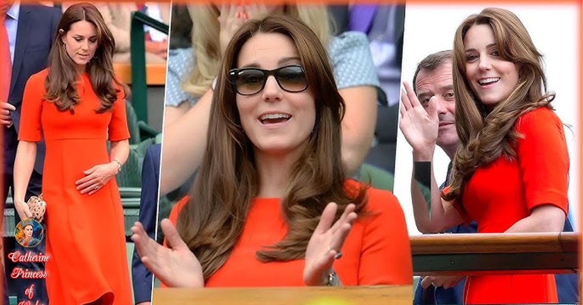 Catherine Dazzling in a Rich Red Dress and New Hairstyle: Wimbledon Chic at Its Next Level